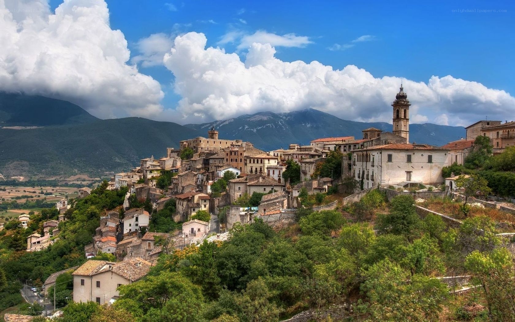 hilltop village in Italy