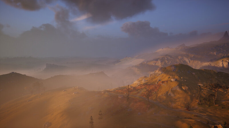 Hilly Landscape at Dawn — Brown