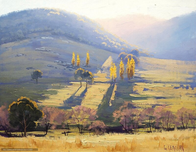 Hilly Landscape at Dusk