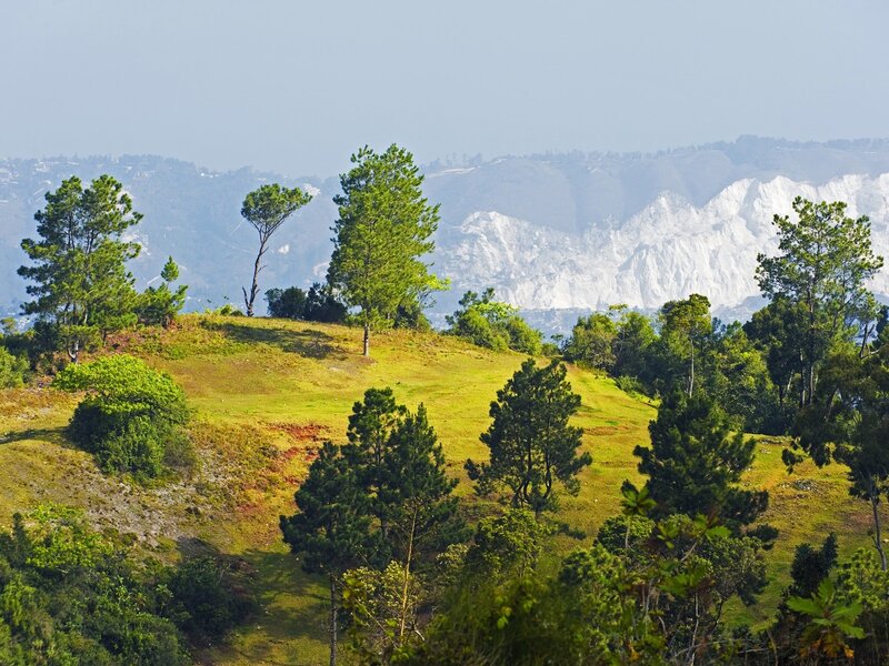 Hilly landscape with white cliffs