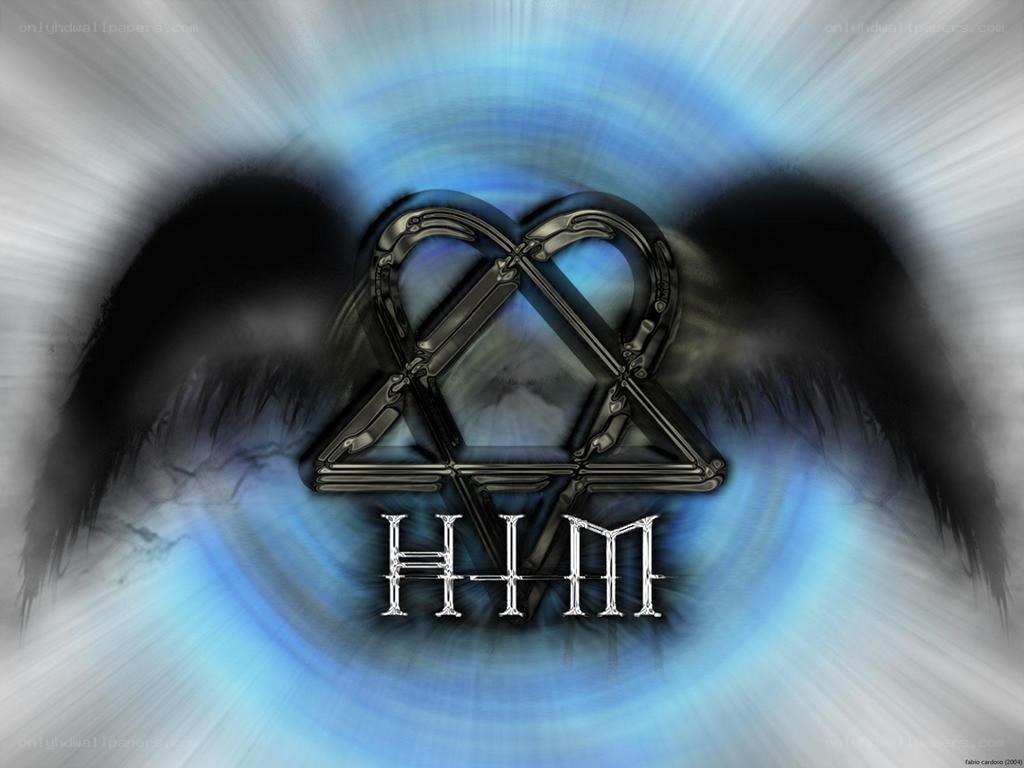 HIM band logo with wings