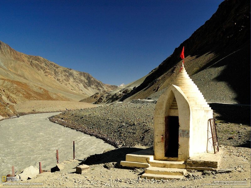 Himalayan shrine by river