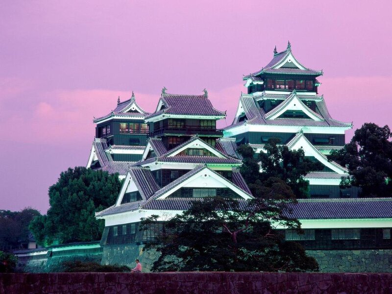 Himeji Castle at Dusk — Purple, Serene, Sunset