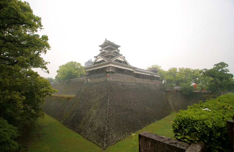 Himeji Castle on a misty day