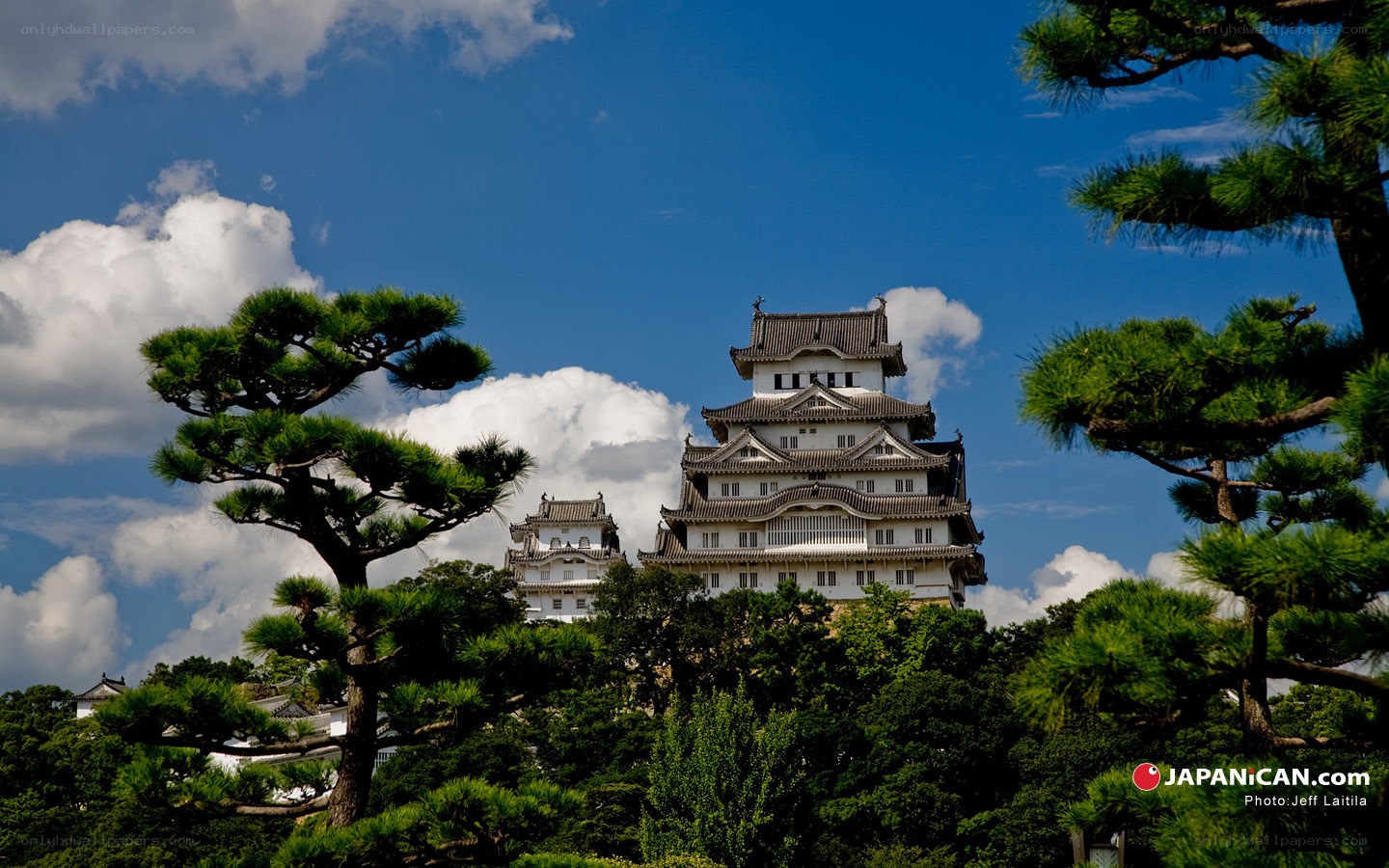 Himeji Castle under blue sky