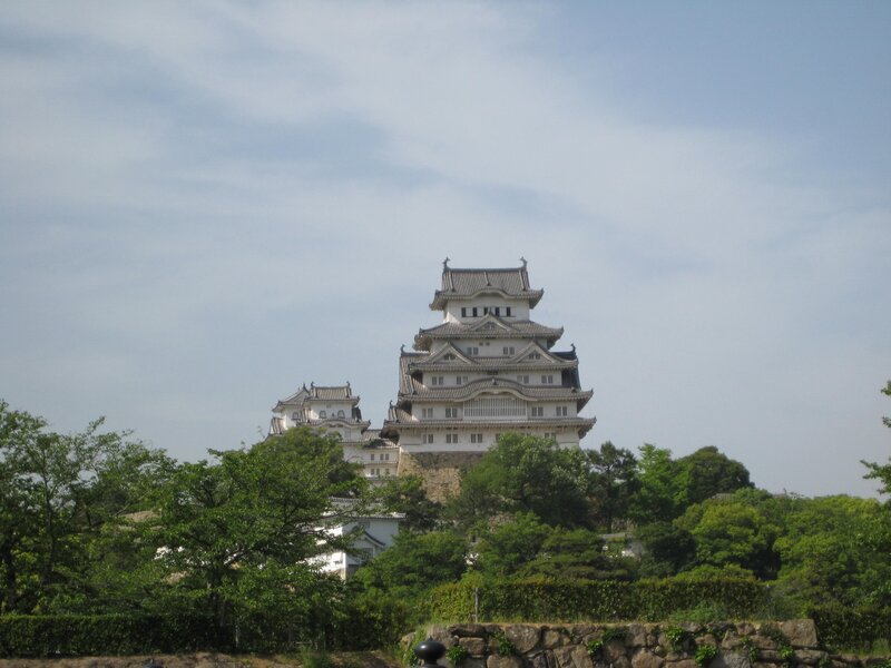 Himeji Castle — White, Serene, Afternoon, Photograph, Trees, Sky, Green, Blue