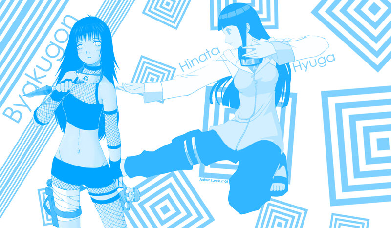 Hinata and Neji in blue