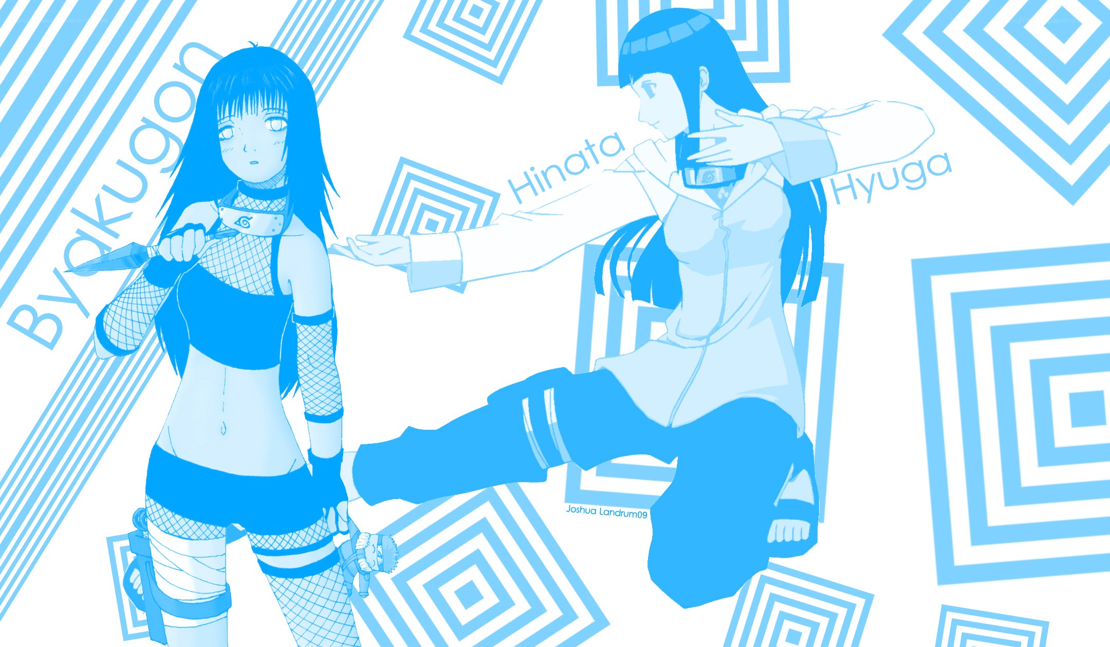Hinata and Neji in blue