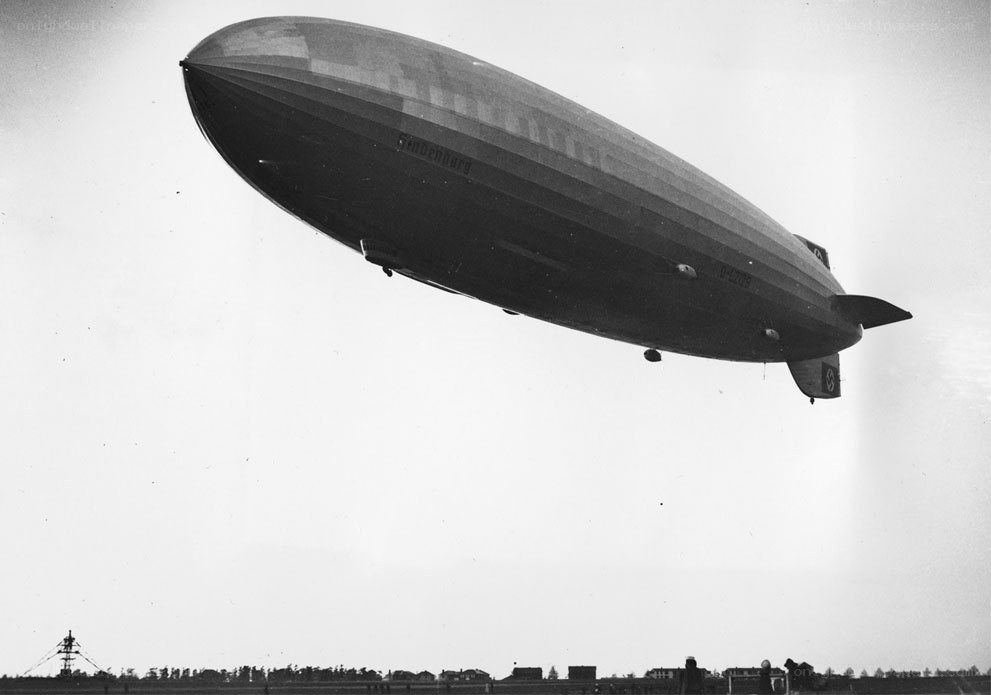 Hindenburg airship in flight
