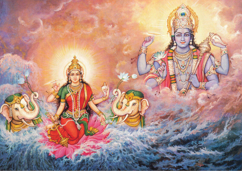 Hindu deities on elephants