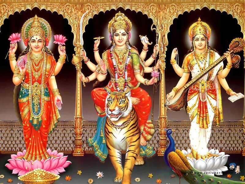 Hindu goddesses Durga Lakshmi Saraswati