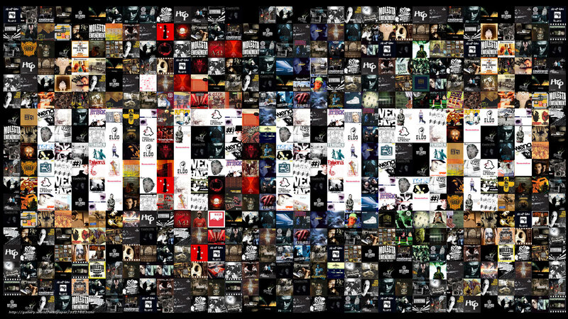 Hip-hop album art collage