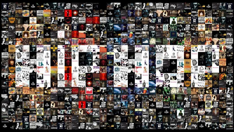 Hip-hop album cover collage