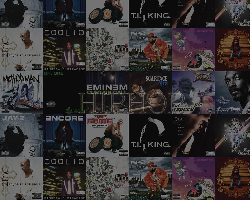 Hip-hop album covers collage
