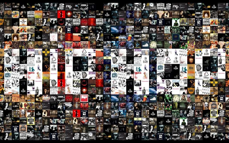 Hip hop album covers collage
