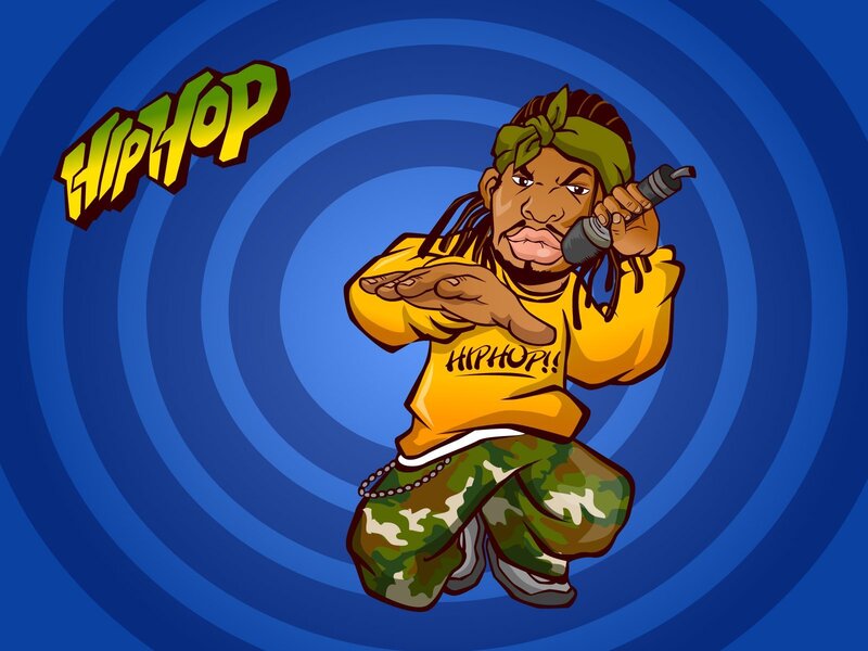 Hip-hop artist cartoon
