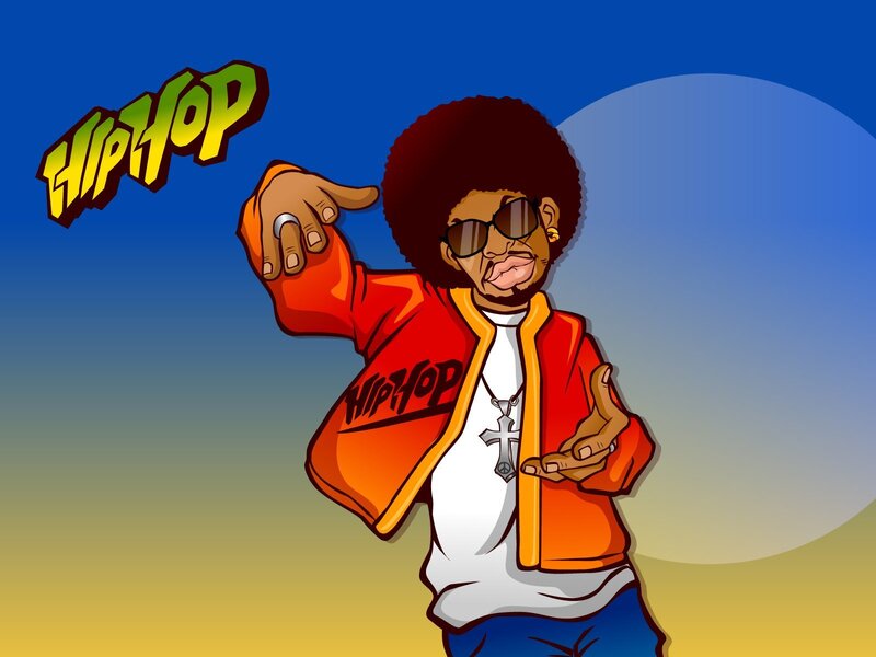 Hip-hop artist cartoon