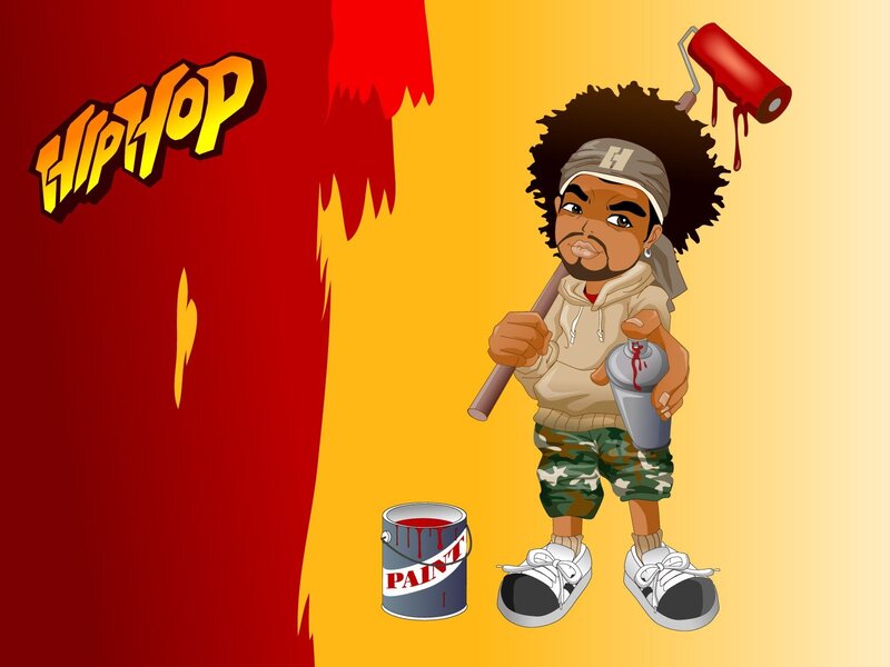 Hip-hop artist with paint supplies