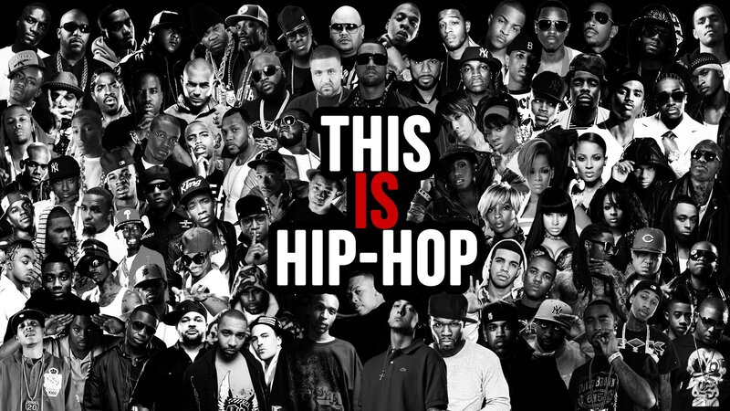 Hip-hop Artists Collage — Black