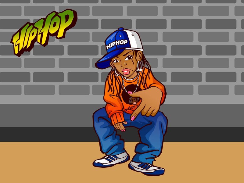 Hip-hop girl cartoon