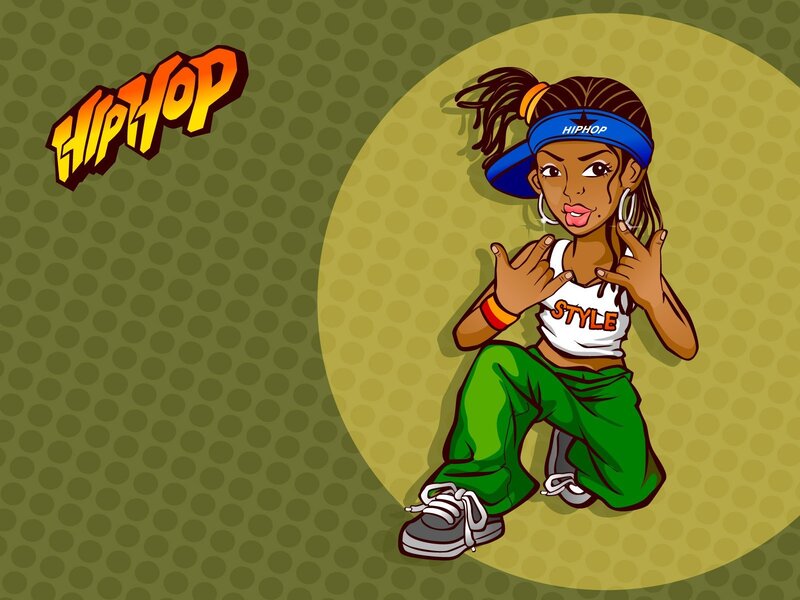 Hip hop girl cartoon