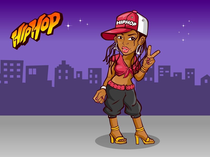 Hip-hop girl cartoon
