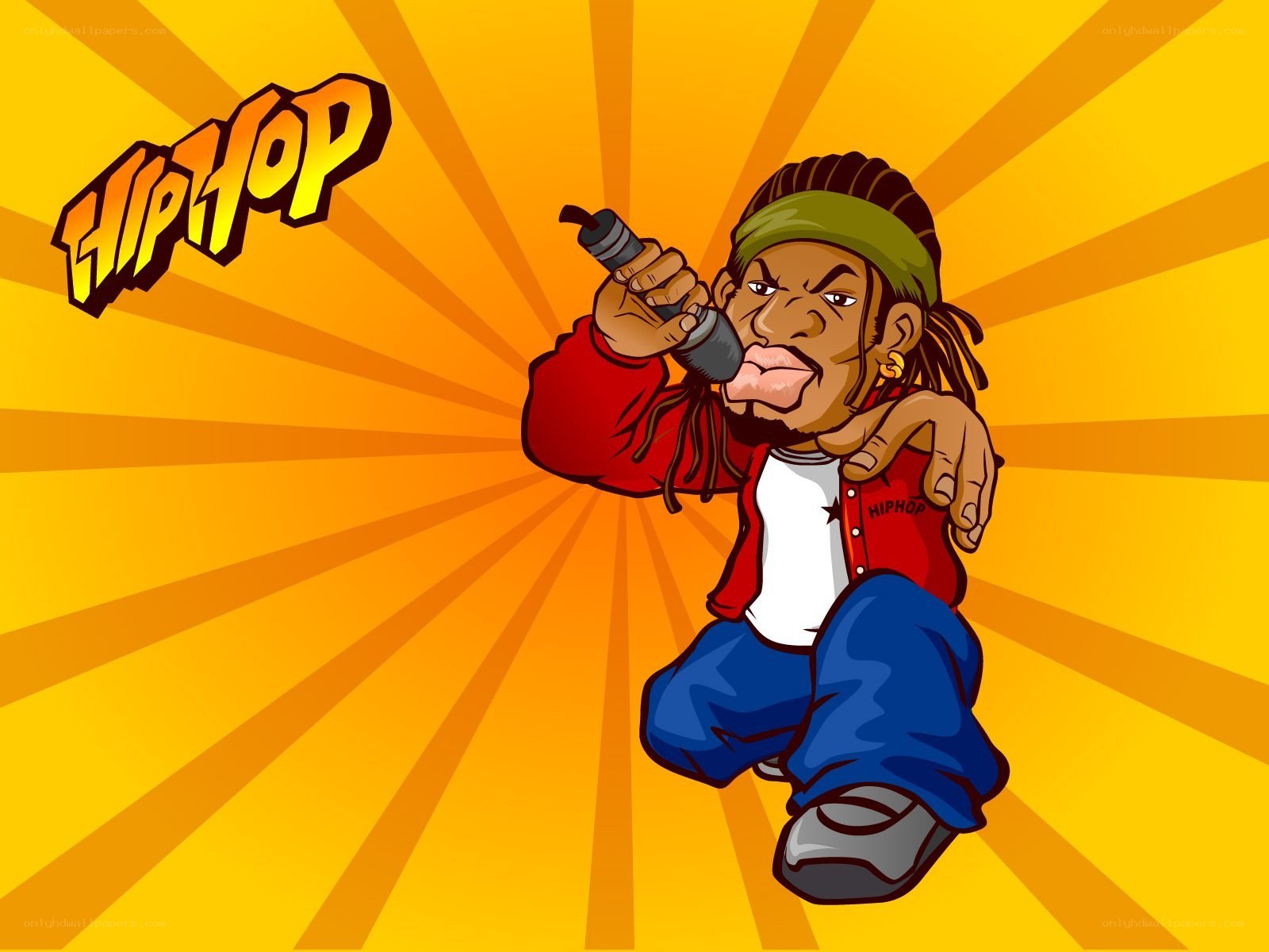 Hip-hop rapper cartoon