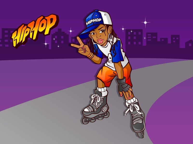Hip-hop roller skater