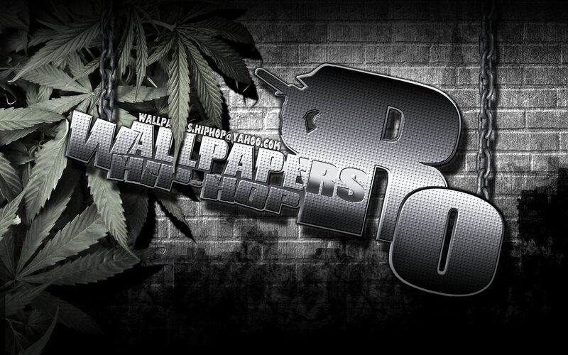 Hip-hop wallpaper with cannabis leaves