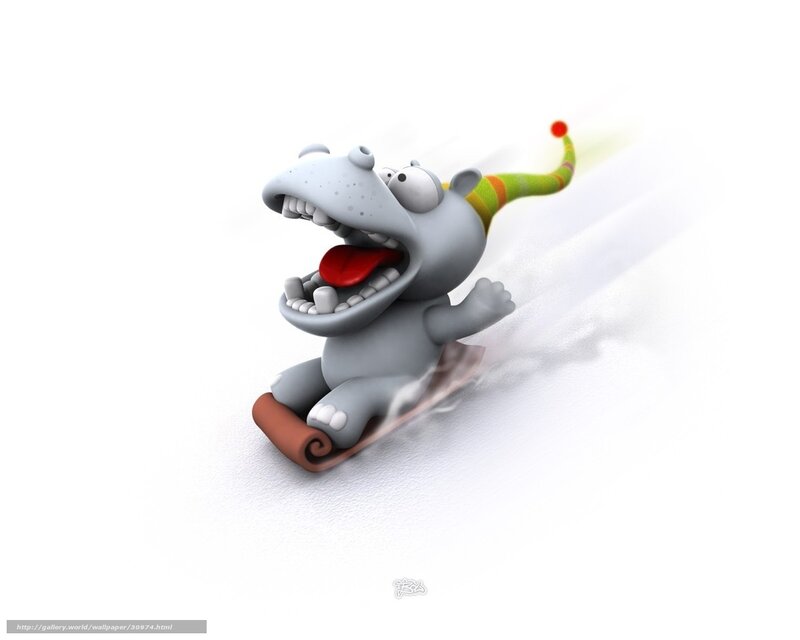 hippo sledding in snow