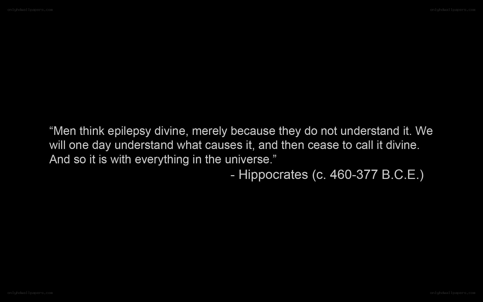 Hippocrates quote on epilepsy