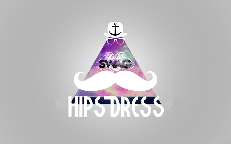 Hipster logo with mustache