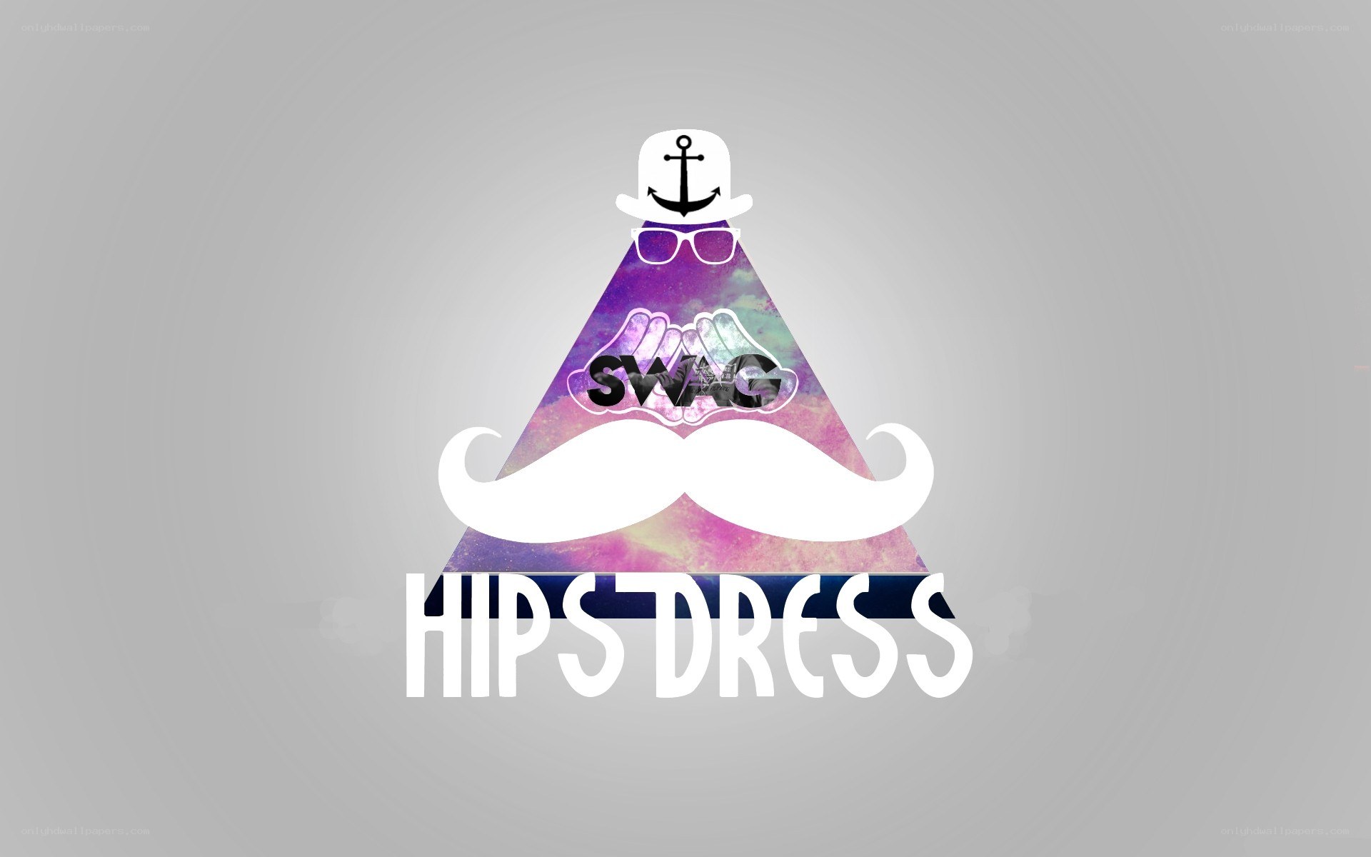 Hipster logo with mustache
