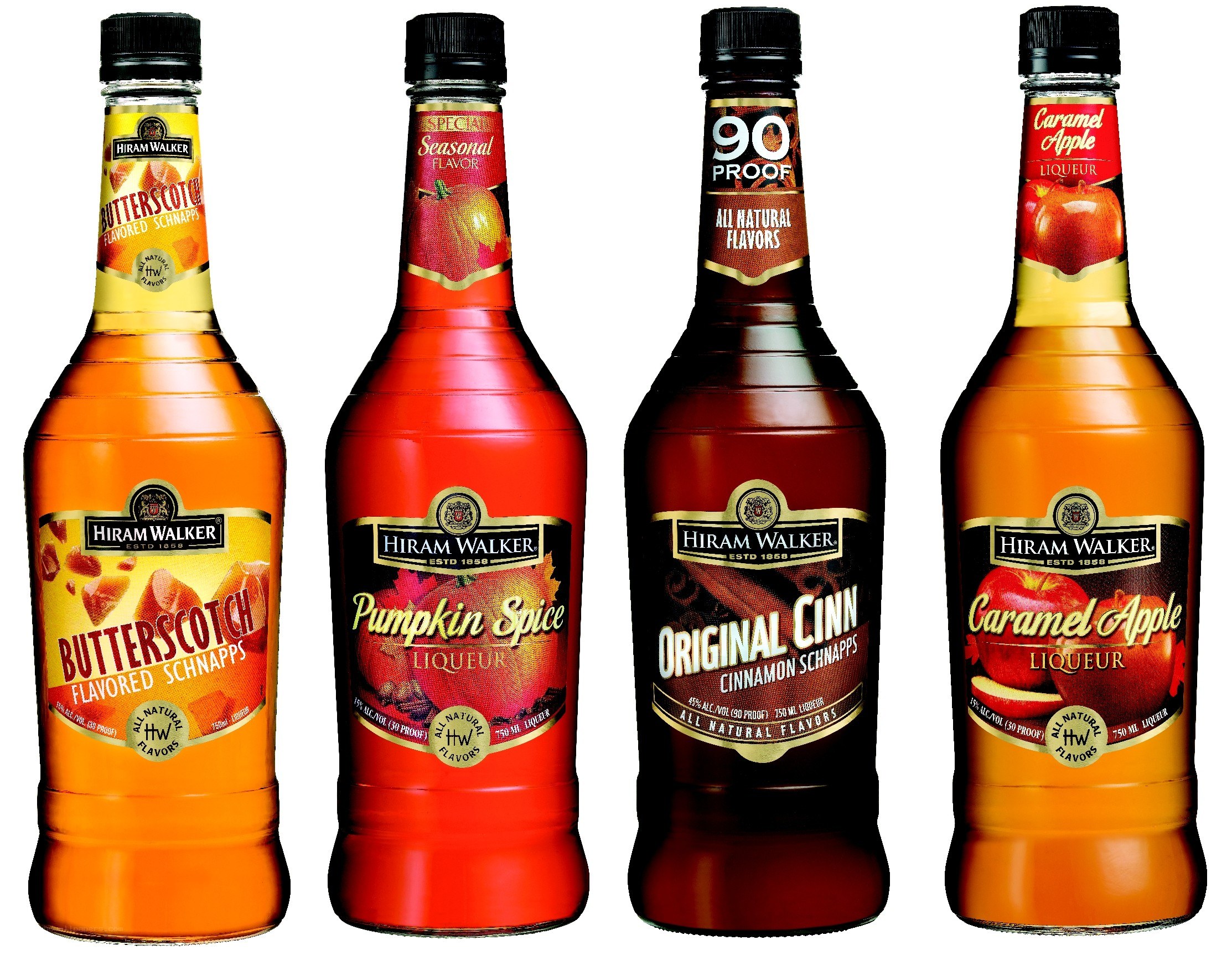 Hiram Walker liqueur bottles