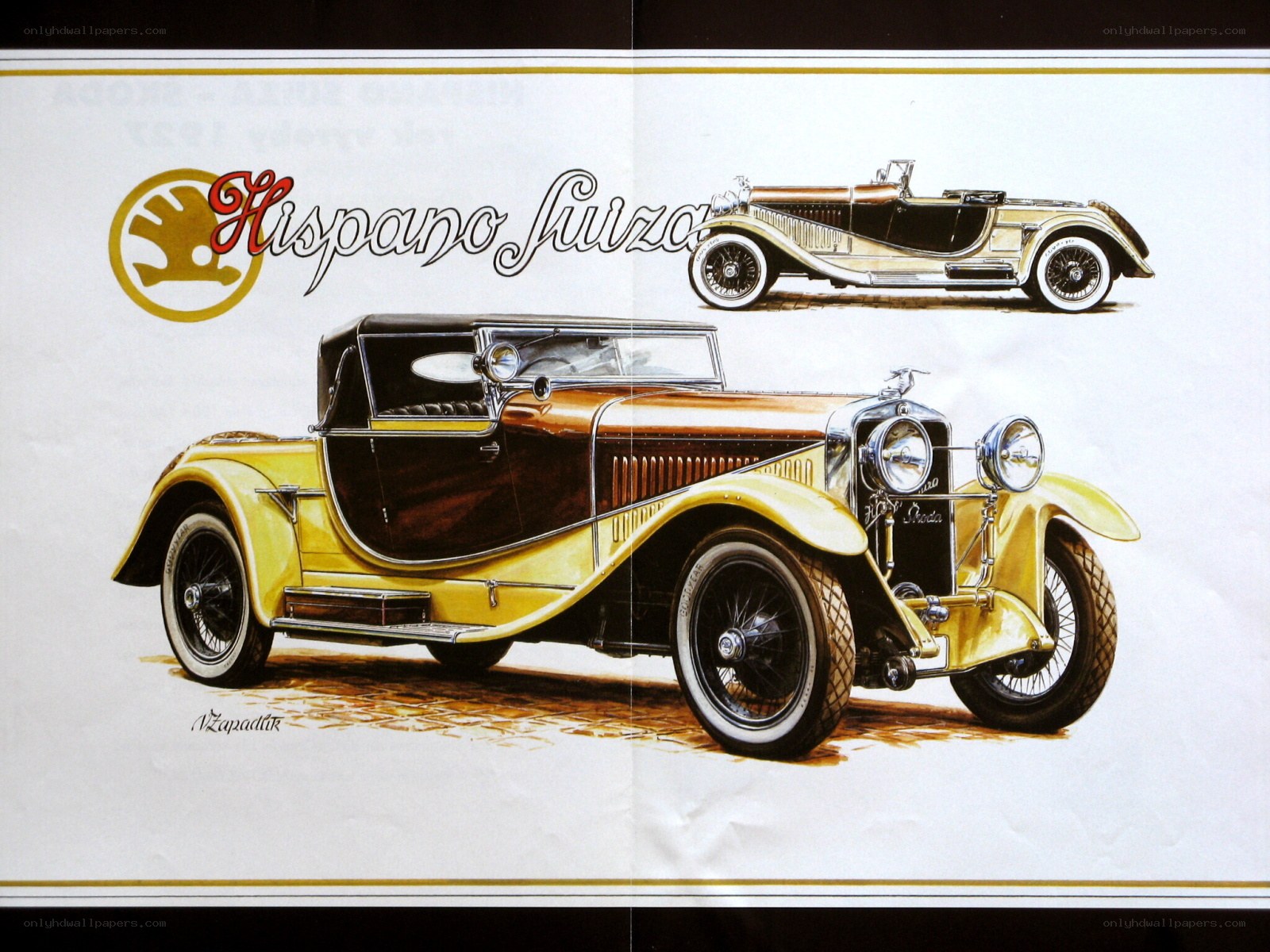 Hispano Suiza Car Illustration