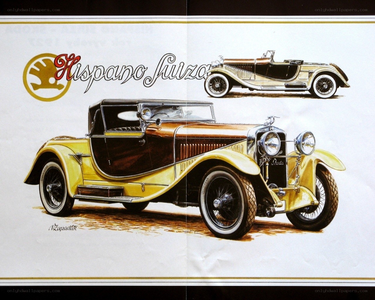 Hispano Suiza car illustration