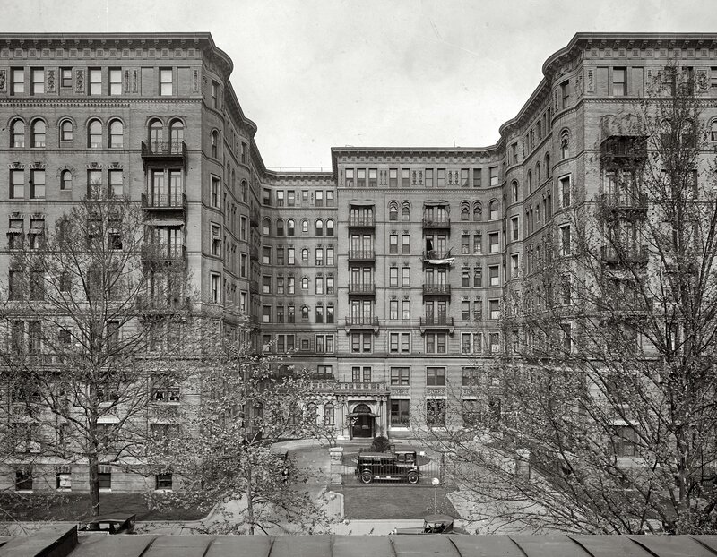 Historic apartment building courtyard