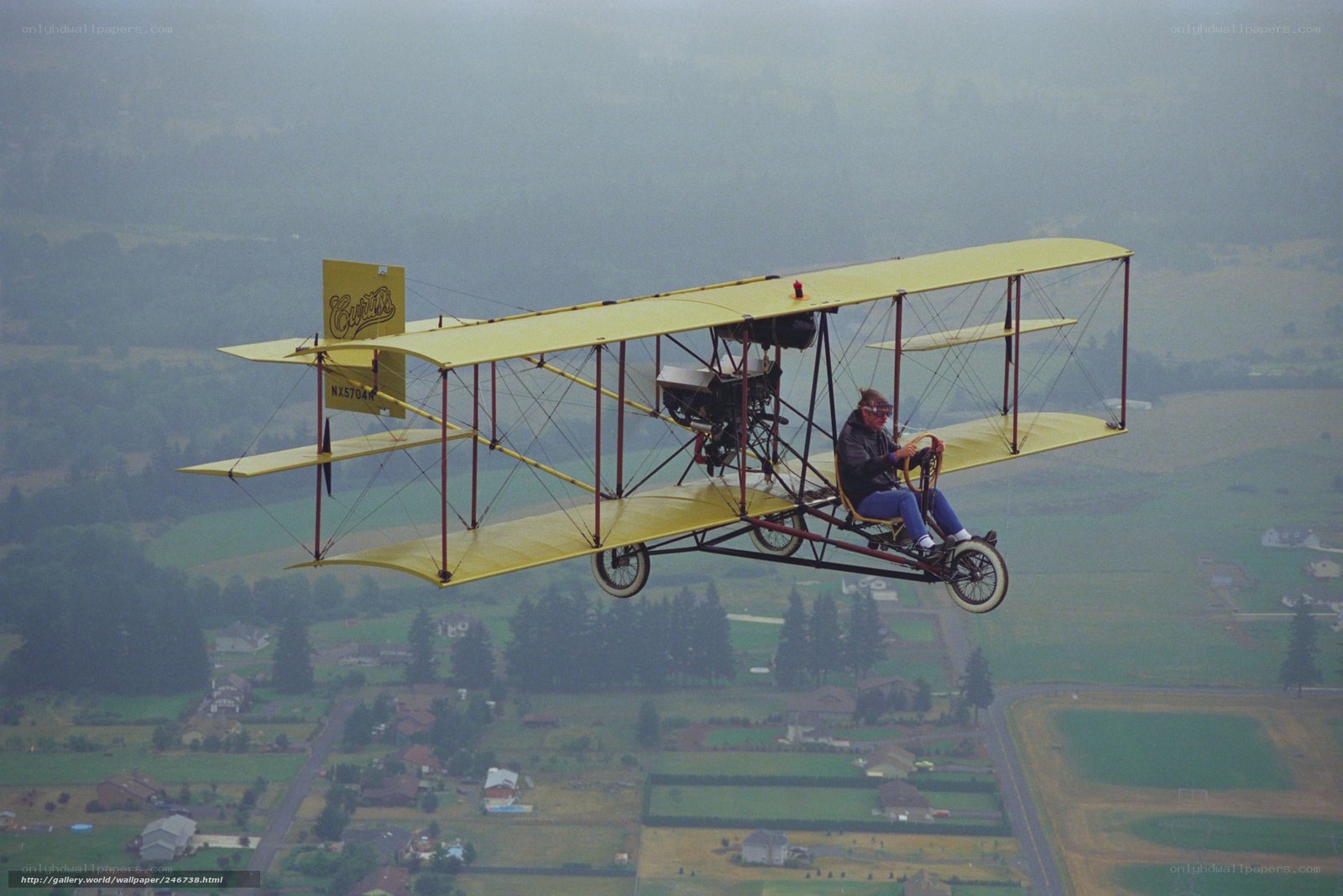 Historic biplane in flight