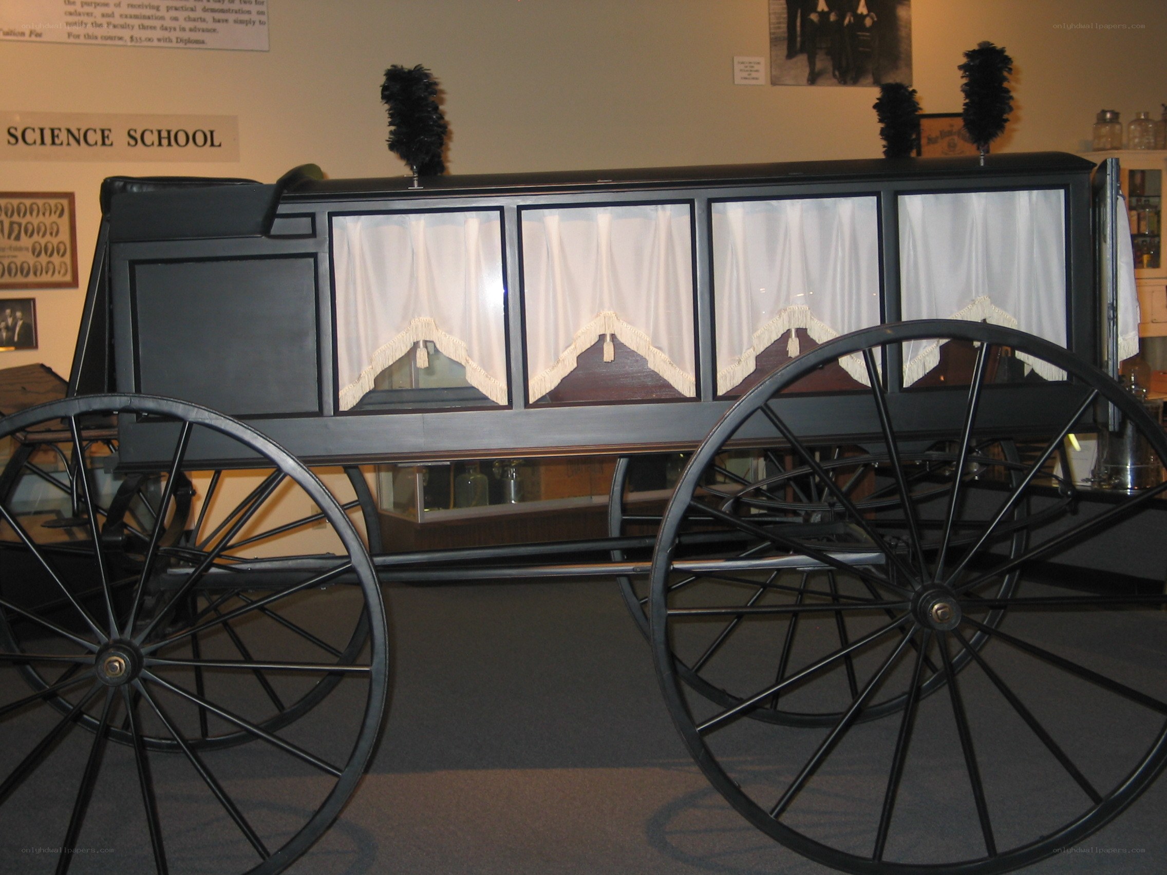 Historic black funeral carriage