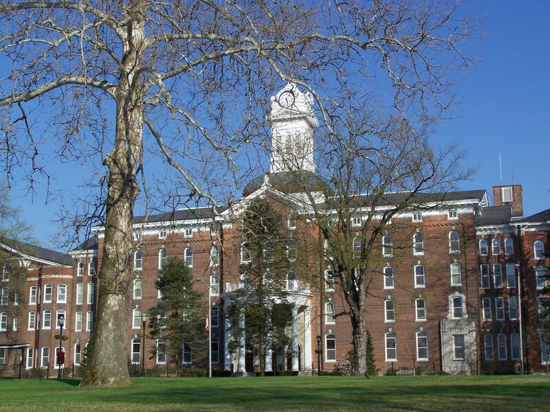 Historic brick building with clock tower