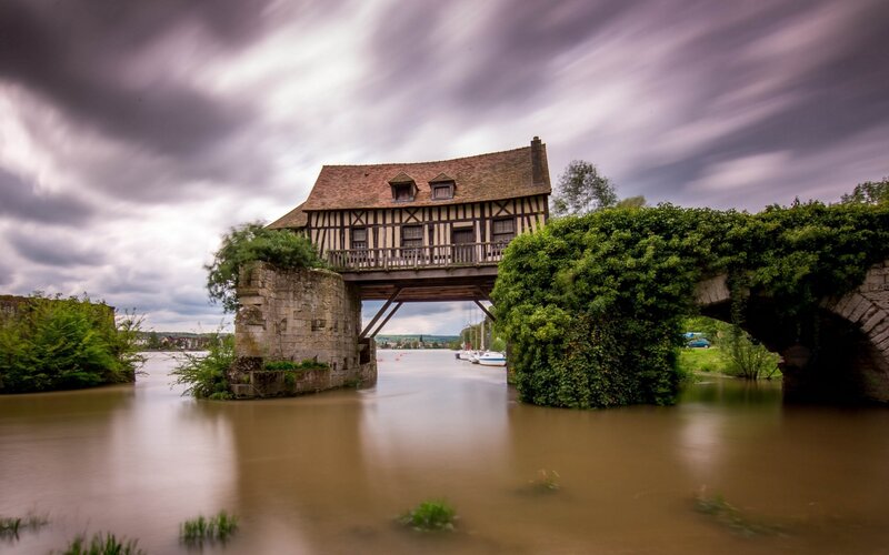 Historic bridge house in France