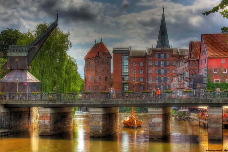 historic bridge over river in germany
