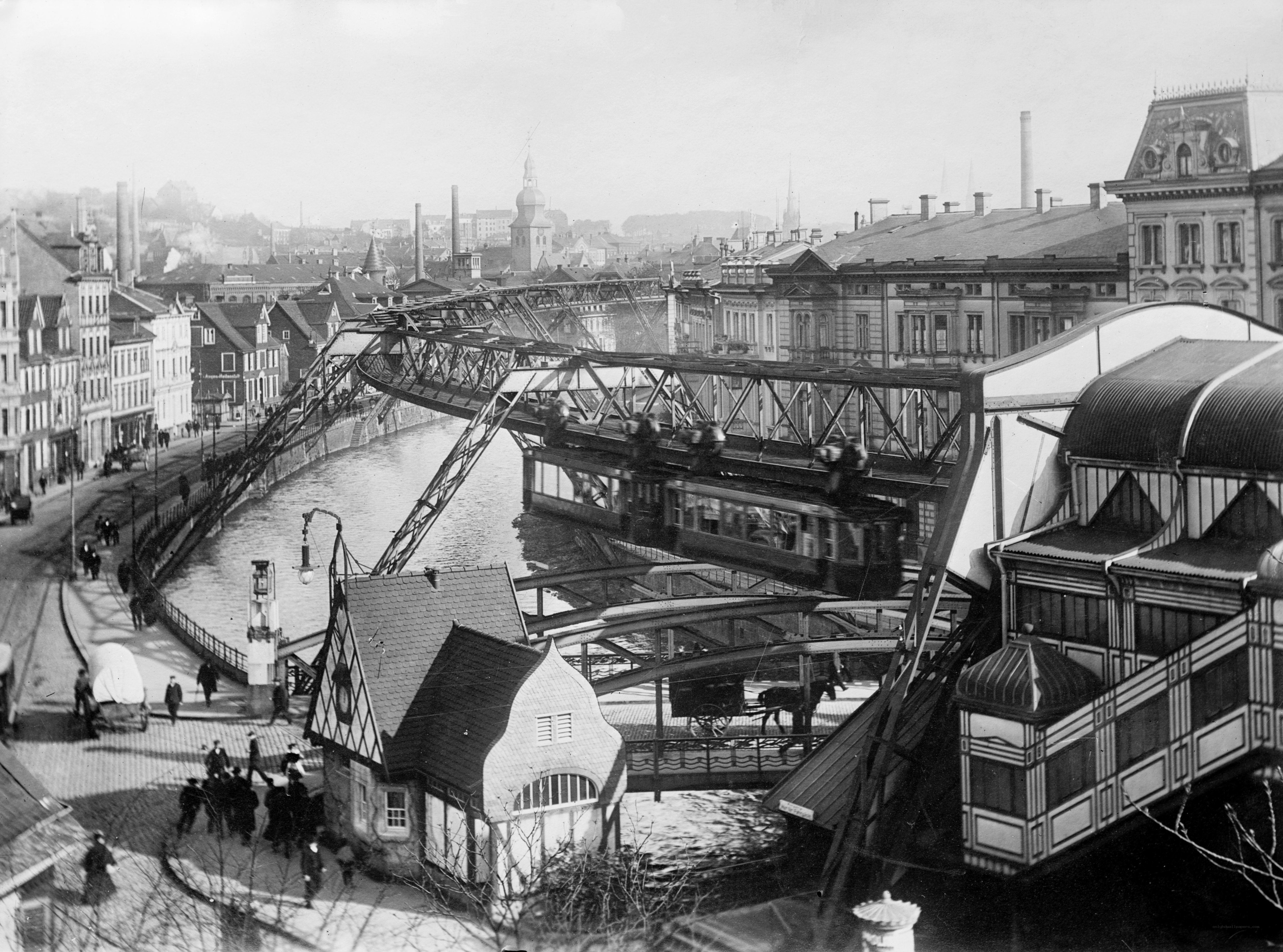 Historic bridge over river