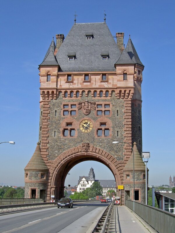 historic bridge tower with clock