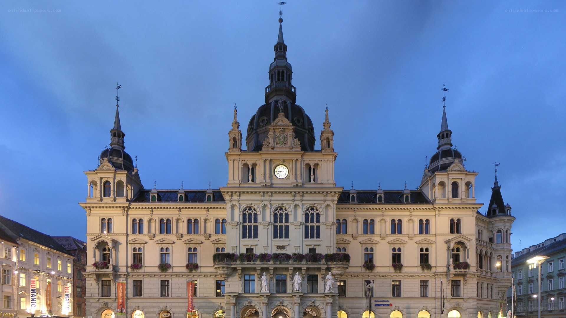historic building at dusk