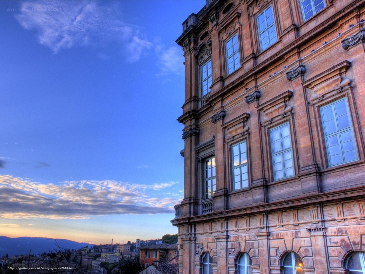Historic building at dusk