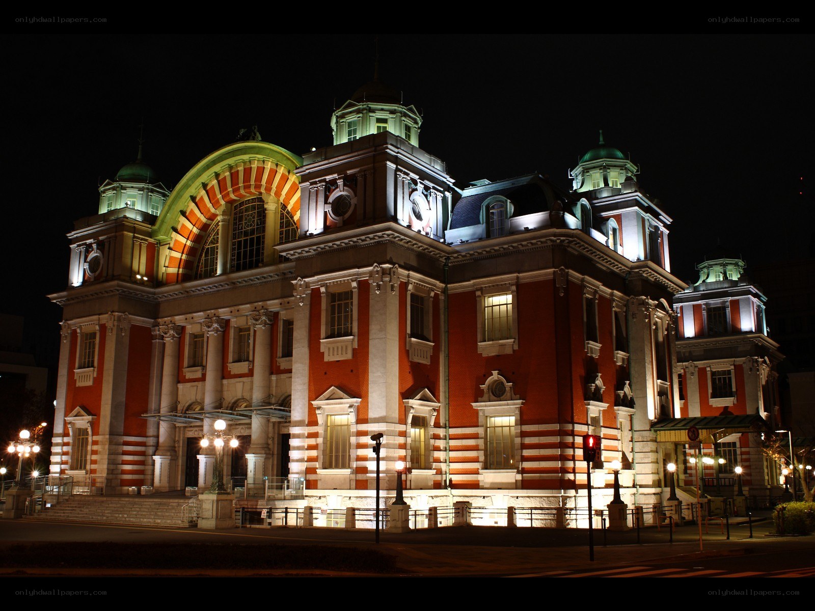 historic building at night