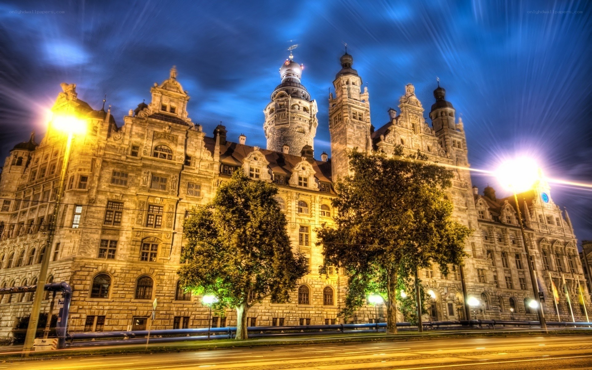 historic building at night