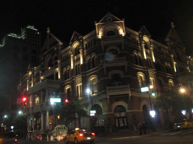 Historic Building at Night — Black