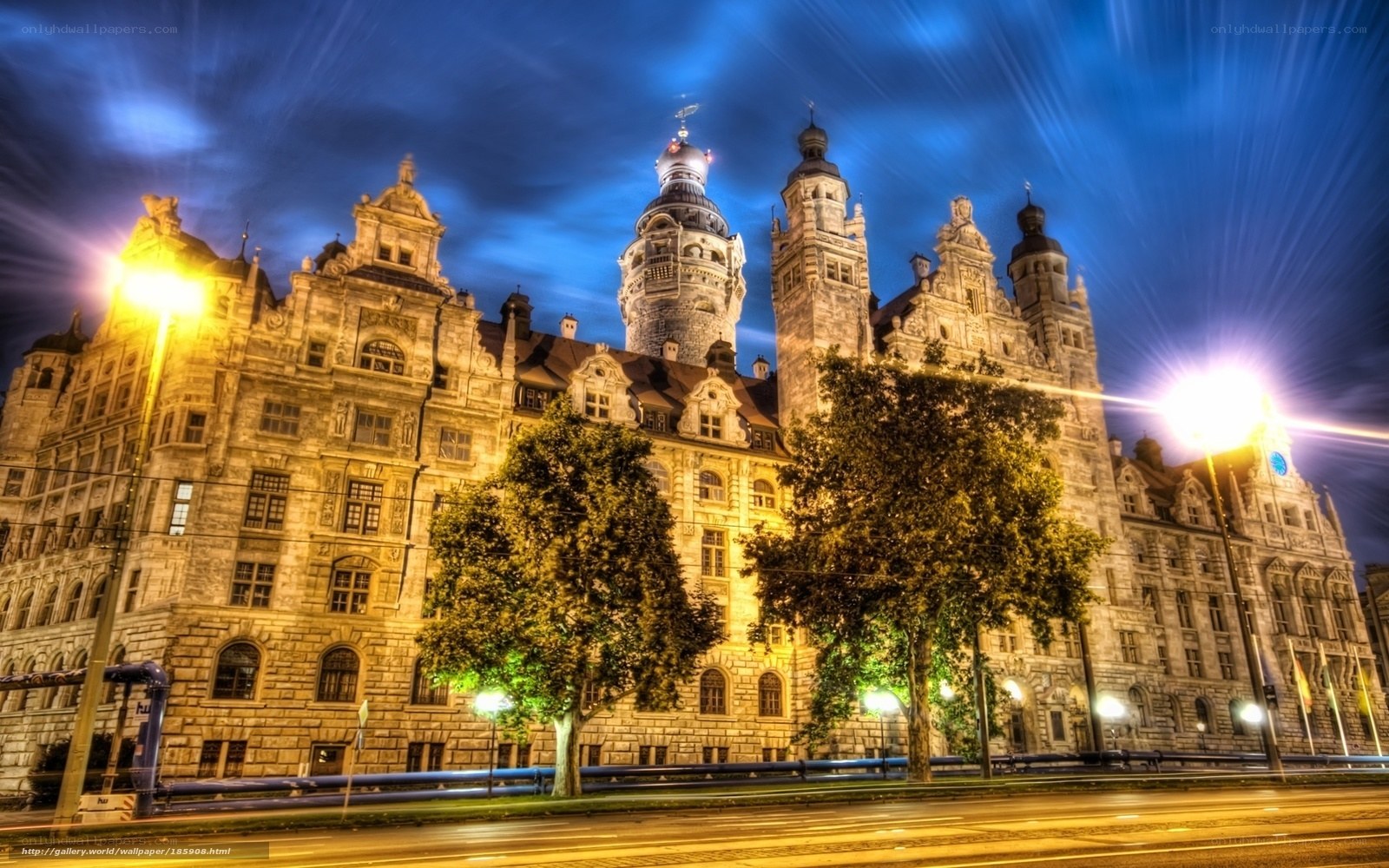 historic building at night